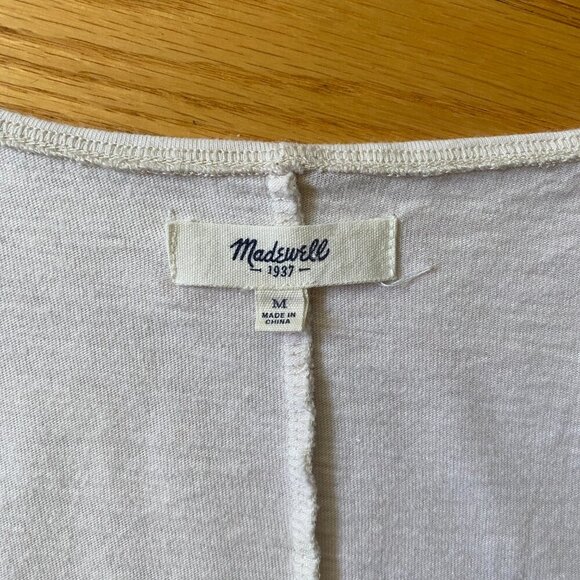 Madewell embroidered cotton tank top. Fringe along bottom - Picture 3 of 6